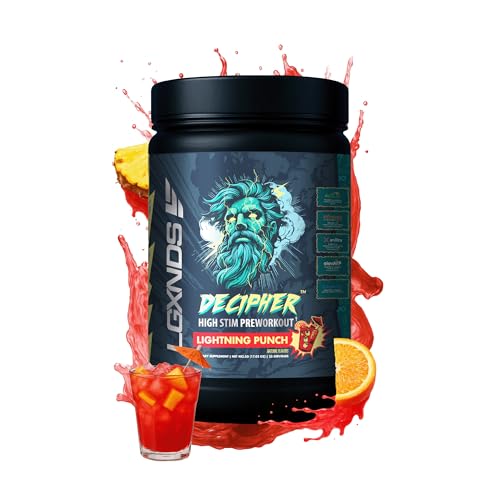 Image of Decipher High Stim Preworkout Powder Energy, Focus & Pump Support for Men & Women | Premium Gym Supplement for Strength, Endurance & Performance | Lightning Punch, 25 Servings