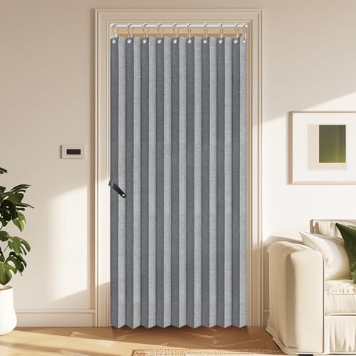 Lapalife Blackout Folding Door Accordion Curtain,Water-Repellent Linen Privacy Drapes for Doorway, Living Room,Bedroom,Home Office