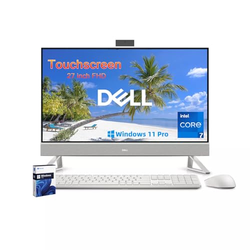 Image of Dell 27 All-in-One Desktop Computer, 27 inch Touchscreen FHD IPS Display, Core 7 150U(Up to 5.5 GHz), Windows 11 Pro, 32GB RAM, 2TB SSD, Wireless KB & Mouse, NVIDIA GeForce MX570A GDDR6, Wi-Fi 6E