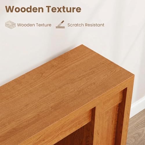Garvee 70.9 in Long Entryway Table, Wooden Farmhouse Console Table Below Mounted TV, Thick Sofa Table Behind Couch Table, Long Console Tables for Entryway Living Room, Honey Brown by Garvee - Image 4