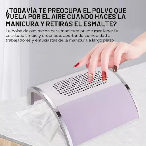 Miniatura 3 de Uadme Bolsas Aspiradora Uñas, Bolso De Polvo Del Clavo Colector, 10 Bolsas De Repuesto Para Aspiradora, No Tejida, Herramienta De Manicura