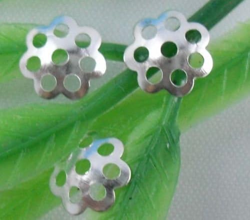 1000pcs Silver Plated Small Flat Flower Metal Bead Caps 6mm ~Jewelry Making~