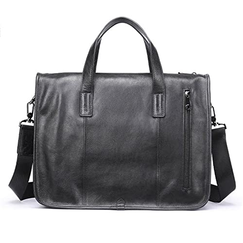 Porte-documents en cuir véritable pour homme élégant et rigide