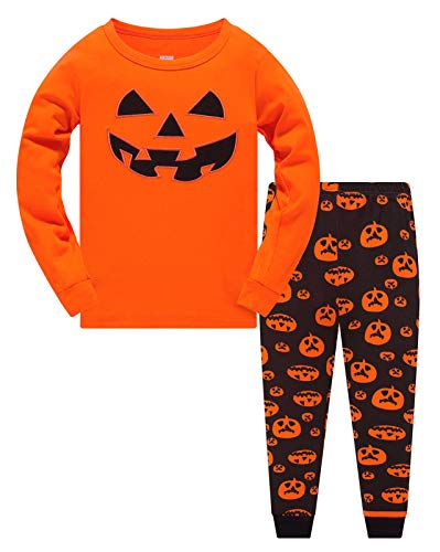 TEDD Boys Pyjamas Halloween Costumes for Kids Nightwear Cotton Toddler Clothes Girls Fun Sleepwear Unisex Pumpkin Lantern Long Sleeve 2 Piece PJs Sets 9-10 Years