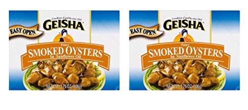 Geisha Fancy Smoked Oysters In Cottonseed Oil, 3.75 oz (Pack of 2)