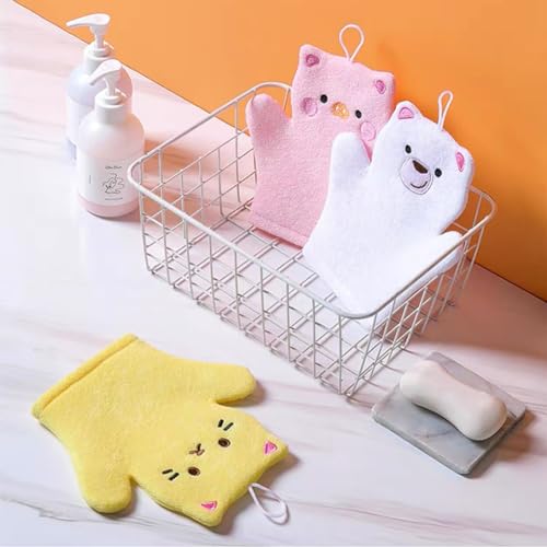 Image of 3pcs Cute Polar Bear, Pig & Cat Bath Sponge /Mitt /Loofahs /Gloves - Baby Toddler Children Soft Bath Scrub & Wash Bubble Gloves