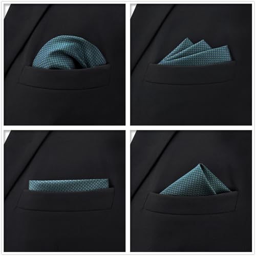 SHLAX&WING 5 Pieces Assorted Mens Silk Pocket Square Handkerchiefs Set 16