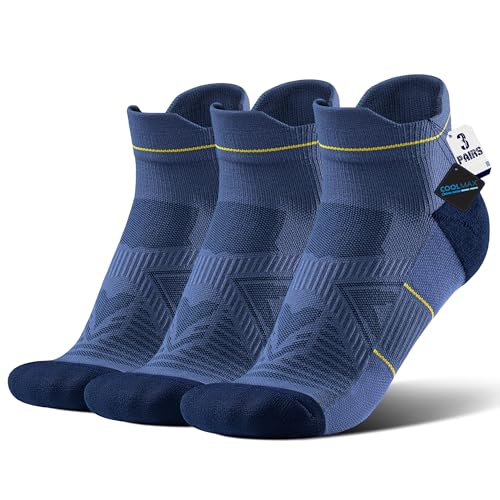 BRISIRA Bamboo Viscose Compression High Ankle Socks Men Women Cushioned Anti Blister HIking Golf Arch Support Running Socks