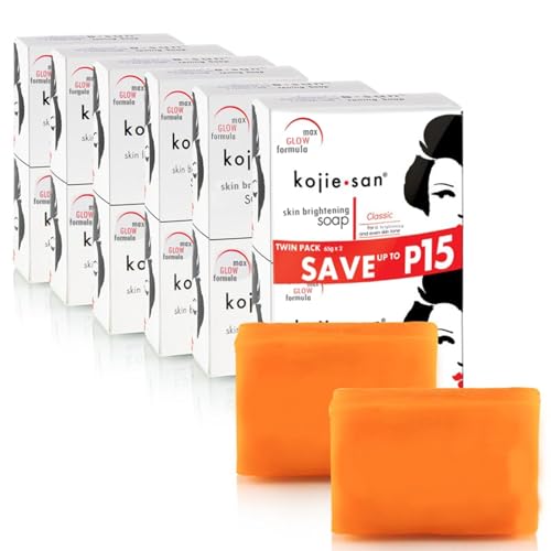 Kojie San Original Kojic Acid Soap for Face and Body – Dark Spot Remover, Gentle Cleansing Bar with Coconut Oil, Tea Tree Oil, and Glycerin – Helps Improve Skin Appearance – 65g x 1 Bar