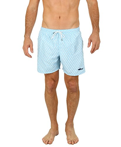 UZZI Men's Malibu Quick Dry Printed Short Swim Trunks