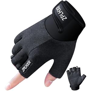 Workout Gloves for Men and Women, Gym Gloves for Weight Lifting, Exercise, Cycling, Training & Fitness, Fingerless with Padded Grip, Full Palm Protection & Breathable Design