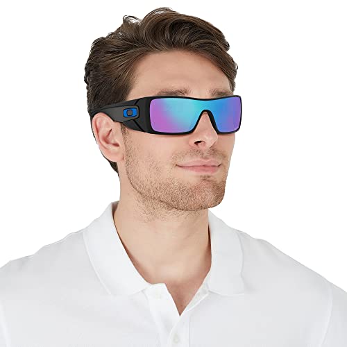 Oakley Men's Oo9101 Batwolf Rectangular Sunglasses, Polished Black/Prizm Sapphire, 27 Mm #TOP6