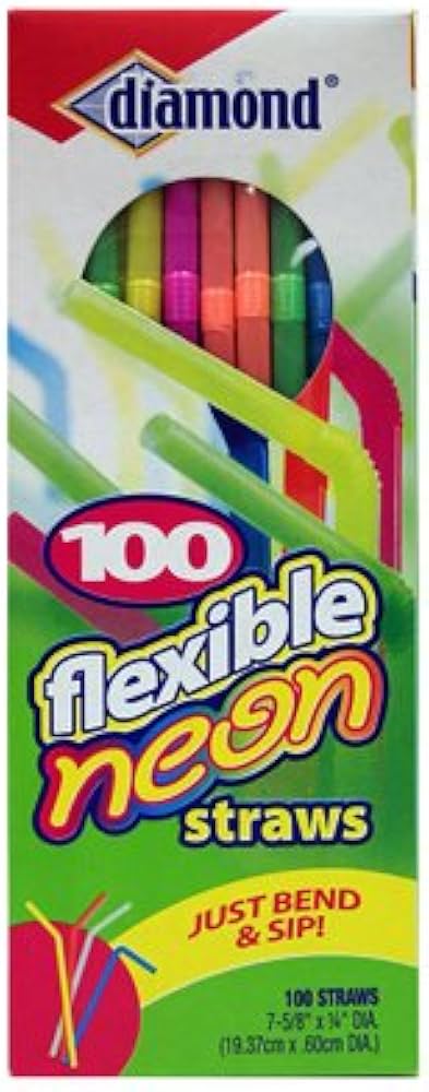 Amazon.com: Diamond 41426-34158 Flexible Neon Straws44; 100 Count