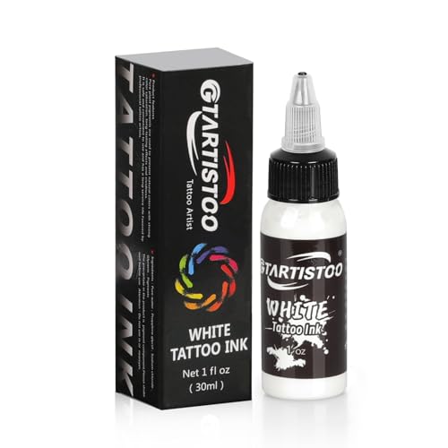 Tattoo Ink 1oz Professional White Tattoo Ink Pigment for Tattoo Artists Smooth Flow Consistent Color Application Vegan-Friendly (White 30ml)