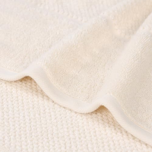SUPERIOR Hotel Quality Super Soft Cotton Blend Medium Weight Towel Set for Kitchen, Bathroom & Spa, Quick Dry, Ultra Soft Mile Towels, Bath Essentials, Bath Towels, Set of 2, Ivory by SUPERIOR - Used condition - Image 3