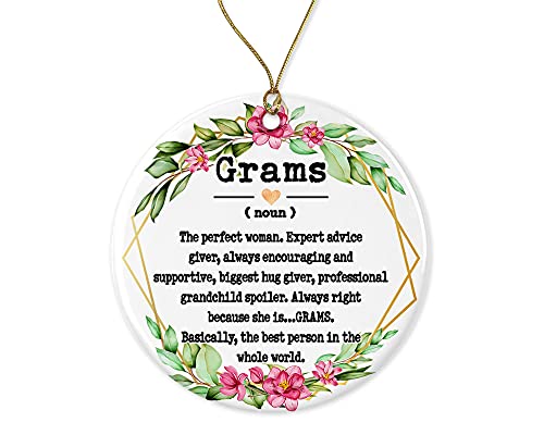Wolfedesignpdd Grams Noun Ornament - Christmas Ornament For Grams - Mother's Day Ornament - Grams Gifts - Grams Definition - Keepsake Printed On Both Sides #TOP11