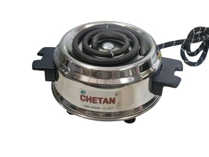 MyChetan Smallest Portable Coil Electric Stove 500 watt | Electric Cooking Heater | Induction Cooktop | Works With All Metal Utensils |500 WATT STAINLESS STEEL