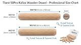 Kallax Kołki 6 50 Sztuk Szafka Szuflady Okrągłe Karbowane Drewniane Rzemiosło Kołki Kołki Pręty M6 * 50 (M6 * 40 (50 sztuk))
