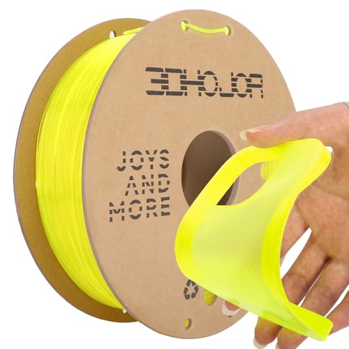 3DHojor TPU Filament 1.75mm TUP95A 3D Printer Filament Flexible Soft 3D Filament 1KG (2.2lbs) fit Most FDM 3D Printers Dimensional Accuracy +/- 0.03 mm-Transparent Yellow