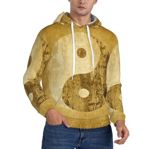 Sweat à capuche Yin Yang homme pull manches longues cordon vêtement quotidien casual