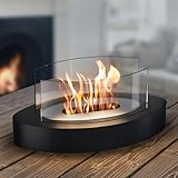 GIESIOE Tabletop Fire Pit,Indoor & Outdoor Table Top Firepit Ethanol Tabletop Fireplace Bowl for Table Decor Family Dinner Thanksgiving Christmas Decorations-Black