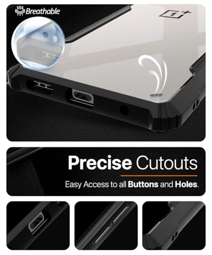Image of WOW IMAGINE Shock Proof Clear Back Case Mobile Cover for 1+ OnePlus 15 5G (Hard | Hybrid PC + TPU | Full Armour Device & Camera Protection | Black)