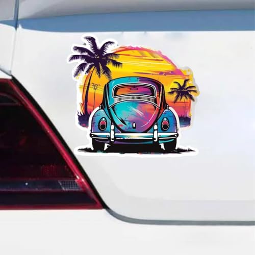 Image of Cool Summer Beetle Vibrant 66 Vinyl Bumper Decal Sticker for Windows, Cars, SUVs, Bikes, Laptops, Notebooks etc Waterproof (11 inch Inch)