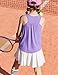 Zaclotre Girls Pleated Racerback Tank Tops Athletic Workout Sport Shirts for Running Gym Lilac