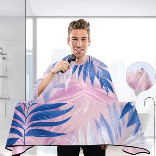 Capa de Barbero Impermeable ALAZA Blue Palm Leaves miniatura 7