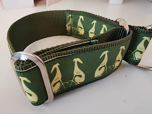 Zugstopp-Halsband Windhunde*Greyhound*Galgo*Whippet Khaki-Grün HU 30-35 cm Neu