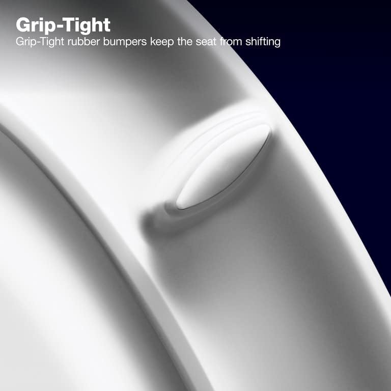 KOHLER K-4639-K4 Cachet Quiet-Close with Grip-Tight Bumpers Round-front Toilet Seat, Cashmere