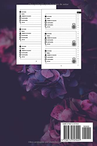 Miniatura 2 de Libreta De Contraseñas Que no se te olvide Libreta para apuntar contraseñas Una cuaderno para organizar tus datos de acceso, nombres de usuario y