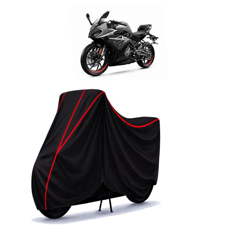 Image of CFMoto 250 SR Water Resistant Bike Cover for All Motorcycles & Rain | Heavy Duty Taffeta Fabric | UV Protection, Dustproof, Scratchproof | All Weather Two Wheeler Body Cover with Elastic Bottom