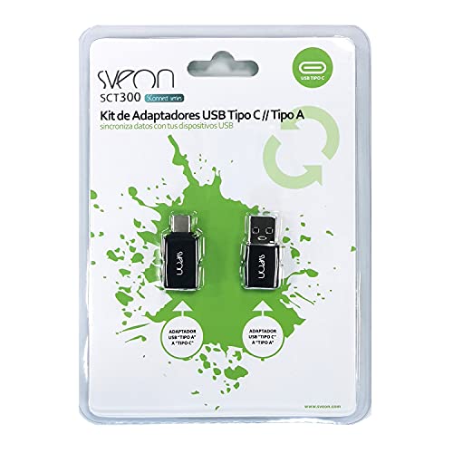Sveon SCT300 USB-C to USB-A & USB-A to USB-C Adapters Kit, Schwarz - Image 3