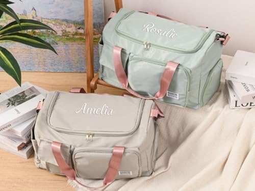 Personalized Weekender Bags for Women Men Boys Girls,Personalized Duffle Bag Embroidered Name,Custom Large Capacity Travel Bag,Gym Strap Duffle Bag for Teens,BridesmaidGroomsmen Gifts (Large)2
