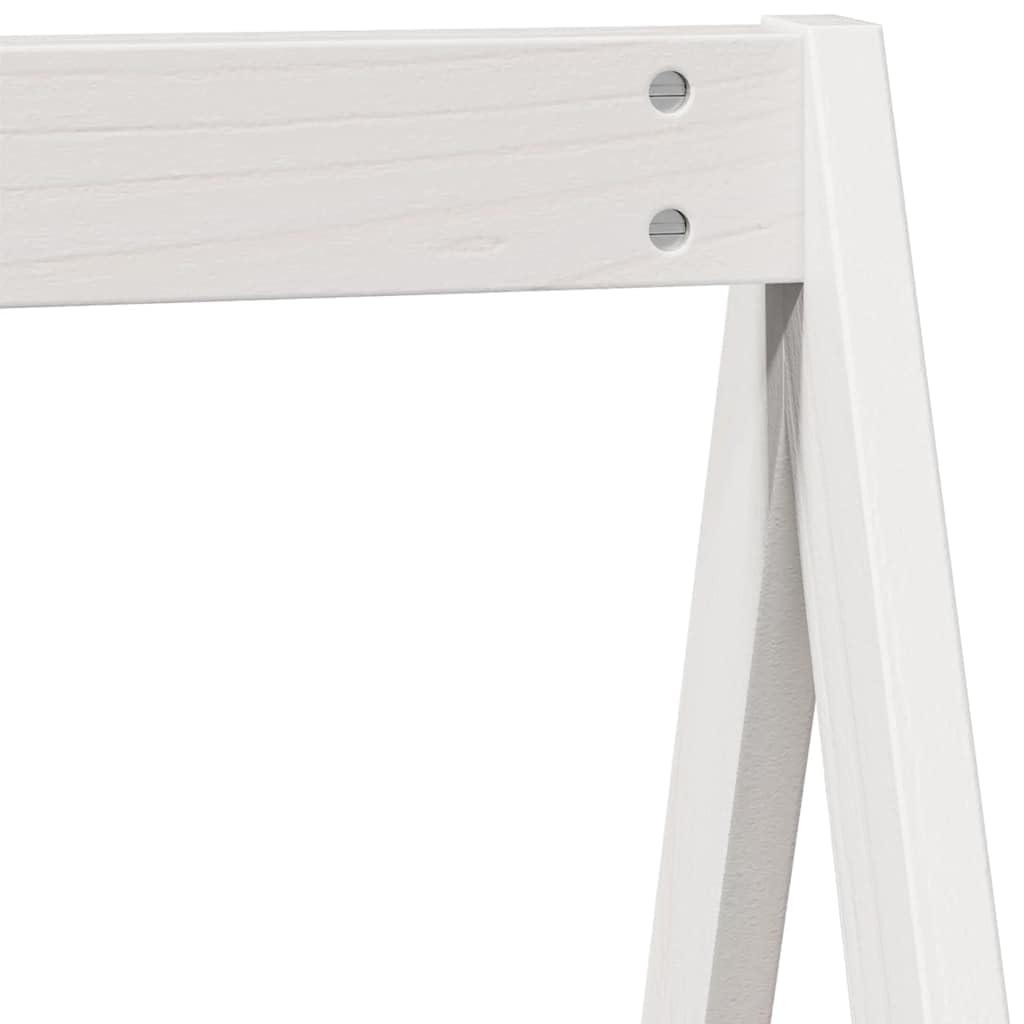 Techo para cama infantil, color blanco, madera maciza de pino, 199 x 95,5 x 88 cm, accesorio para casa de juegos, con lado abierto para habitación infantil, zona de dormitorio estable y