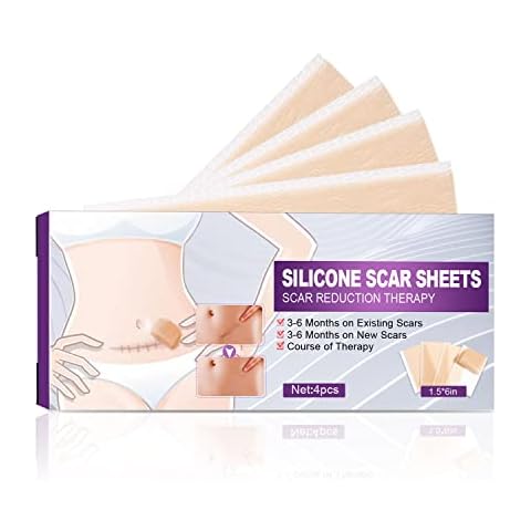 NMAZA Silicone Scar Sheets, Silicone Scar Tape, Reusable Silicone Scar Tape, Reusable, Washable (4pcs) Cover