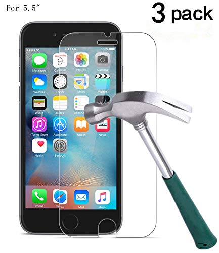 iPhone 8 Plus, 7 Plus Screen Protector, TANTEK Tempered Glass/Case Friendly Screen Protector