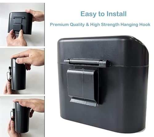 Image of Oblivion Mini Car Dustbin - Portable Trash Bin with Lid & Garbage Bags, Compact & Durable Trash Can for Easy Waste Disposal, Waterproof & Leakproof Essential Cars Accessory (Black)