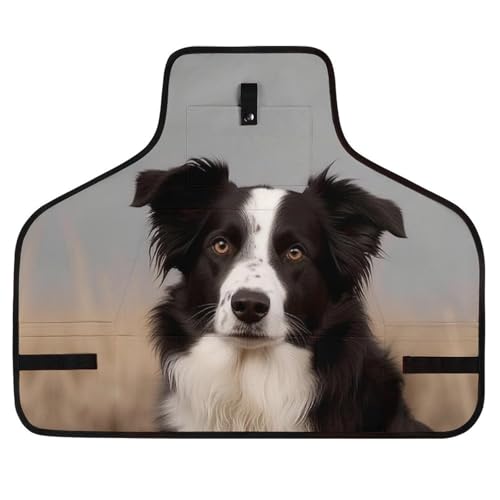 Delantal de trabajo Border Collie con bolsillos negro miniatura 1