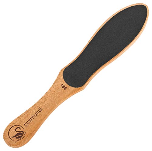 Hornhautraspel/Fußfeile aus Holz - mühelose Entfernung von Hornhaut und Schwielen an den Füßen - plastikfreie Verpackung