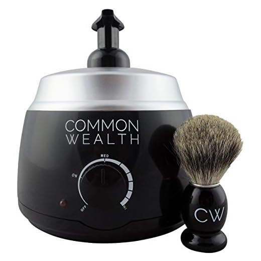 Common Wealth Professional Deluxe Hot Lather Machine Barber Latherizer King Size Black Color With Bonus 100% Badger Shaving Brush & 8oz Lather Concentrate