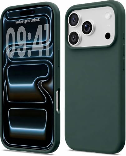 Image of DIZORO Compatible with iPhone 17 Pro Max / 18 Pro Max Case, Liquid Silicone 3 Layers Full Covered Soft Gel Rubber Phone Case,Shockproof Protective Cover with Anti-Scratch Microfiber Lining- Forest