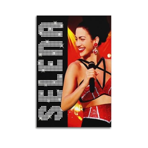 Selena Quintanilla - Póster limitado firmado con portada de álbum, póster de portada musical, pop hip hop, rap, cantante, estrella, póster de música, lienzo estético para decoración de dormitorio de