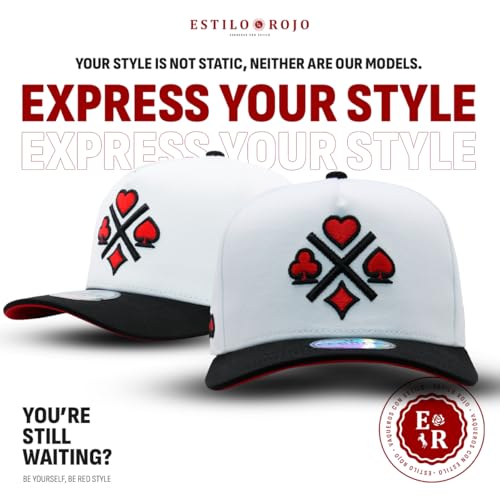 Image of Ferreti Hats FT31 White 4 Cards Snapback Baseball Cap for Men & Women - Premium Adjustable Poker Hats, Gorra para Hombre y Mujer