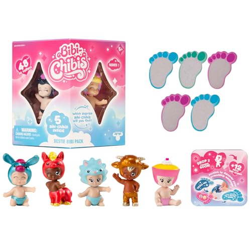 Bandai Bibi Chibis Pack de 5 Modèle Aléatoire Mini Figurines bébé à Collectionner 5 Figurines Chibi Dont 3 Mystères Pack Surprise édition limitée Jouet Enfant et + ELB93407