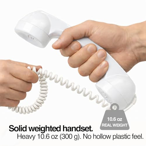 Image of Opis 60s Micro - Retro Mobile Phone handset for Android Smartphones, Tablets, notebooks and Mobile Phones in The Shape of a Classic Telephone Receiver (White)