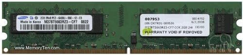 2GB PC2-6400 DDR2-800 240-pin non-ECC unbuffered DIMM (p/n CCK) for HP, DELL, IBM, ACER, GATEWAY AND CUSTOM built machine by Gigaram