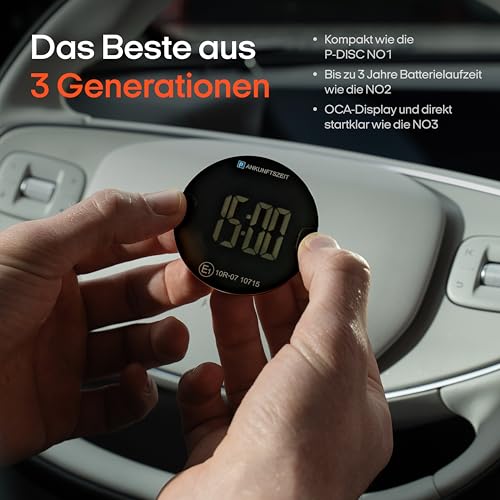 OOONO P-DISC NO4 – Elektronische Parkscheibe im kompakten Design mit automatischer Zeiteinstellung… – Ansicht 3