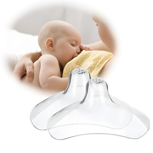Nipple Shields for Breastfeeding Newborn Breastfeeding Essentials Supplies for Nursing Baby Nipple Guards BPA Free Reusable Soft Silicone for Latch Difficulties/Flat/Inverted Nipples (20mm 2-Pack)